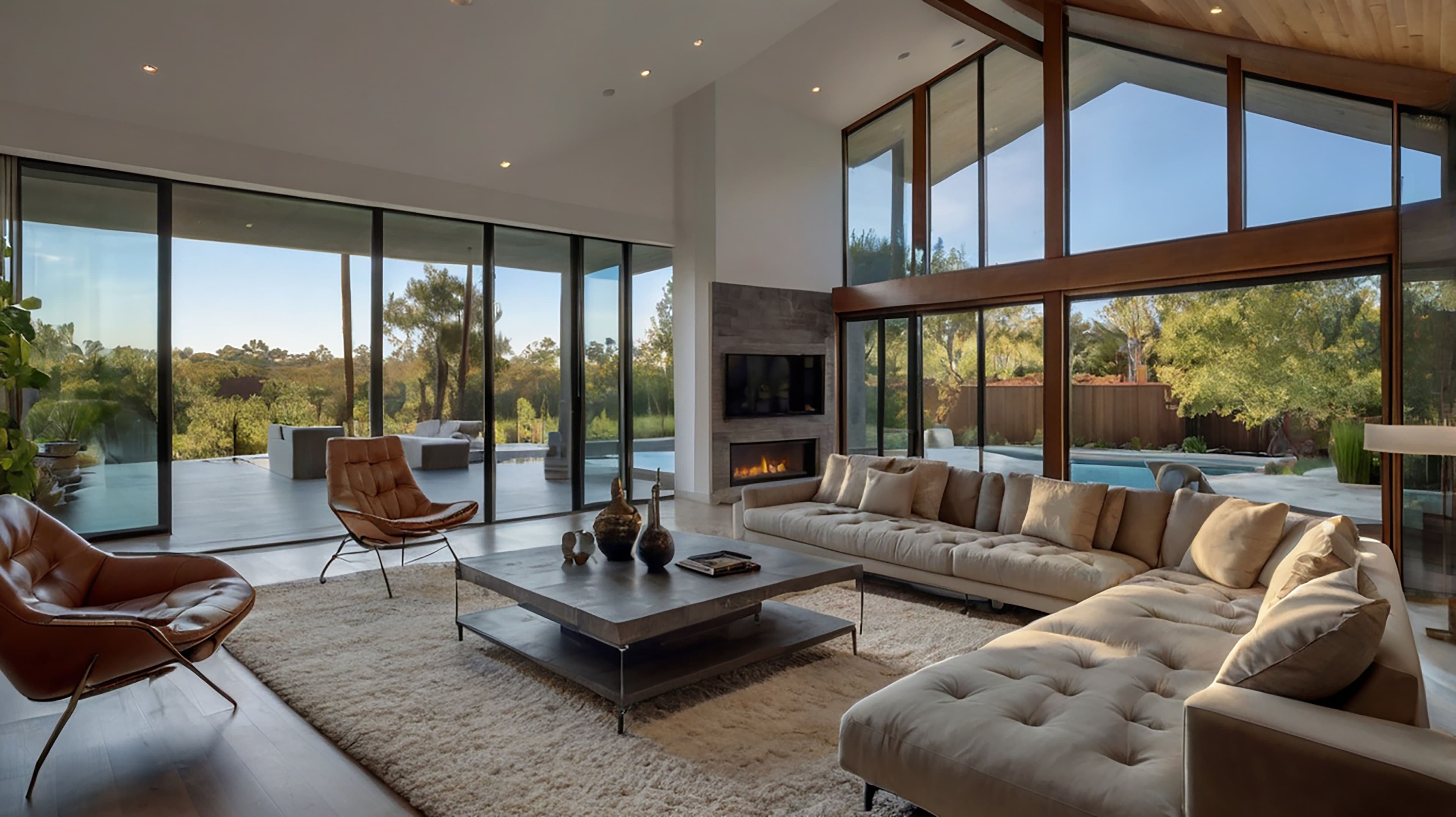 Modern luxury architectural interior dining space
